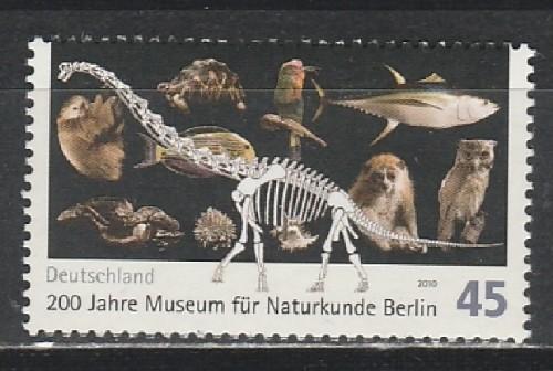Германия 2010, Скелет Динозавра, 200 лет Музею в Берлине, 1 марка)